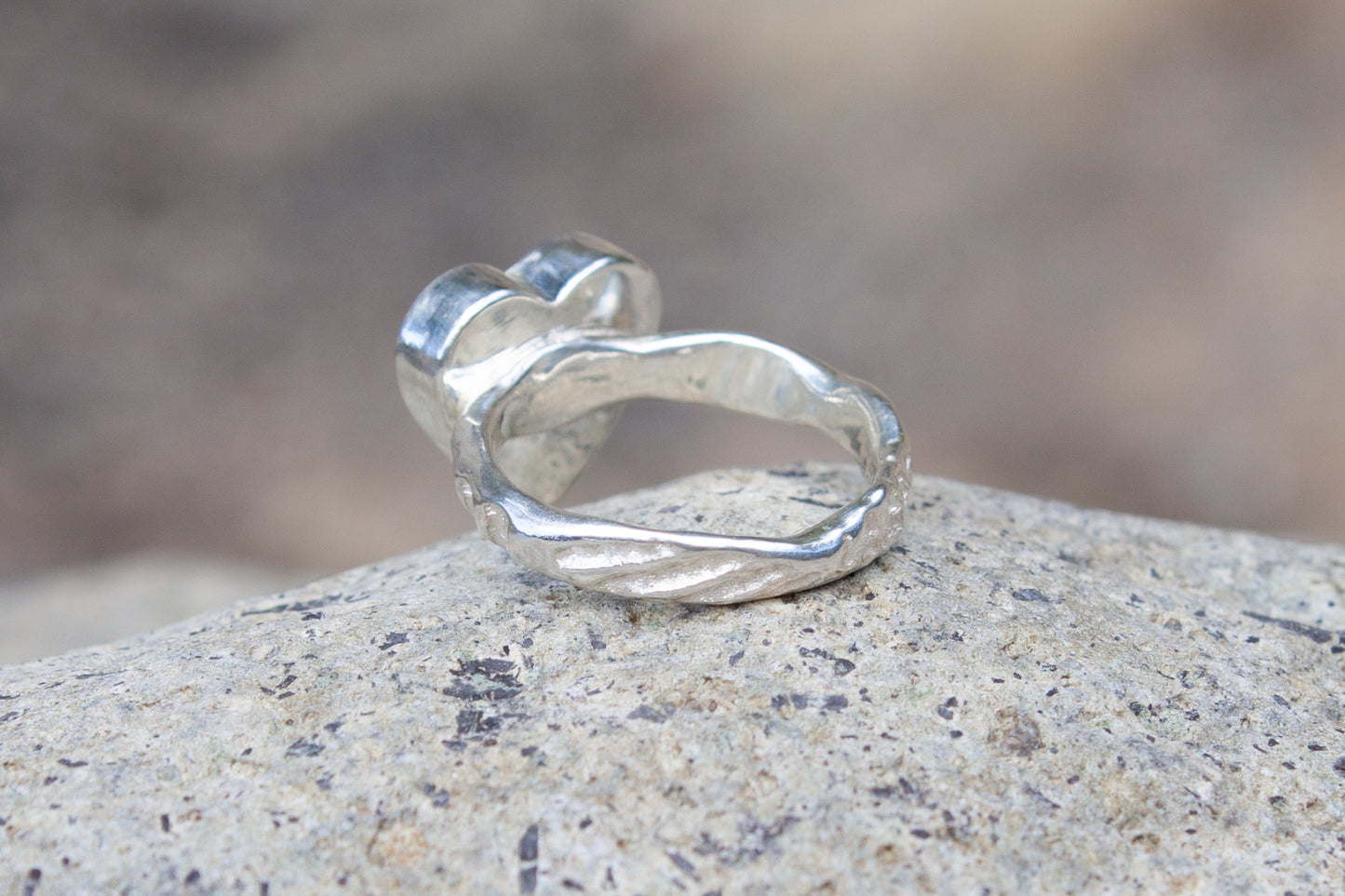 Opal Heart Ring Earth Tones