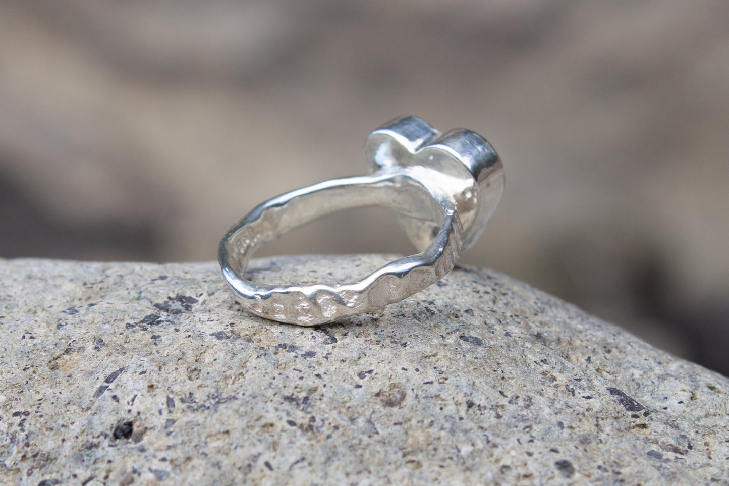 Opal Heart Ring Earth Tones