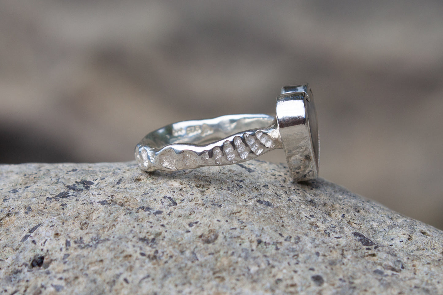 Opal Heart Ring Earth Tones