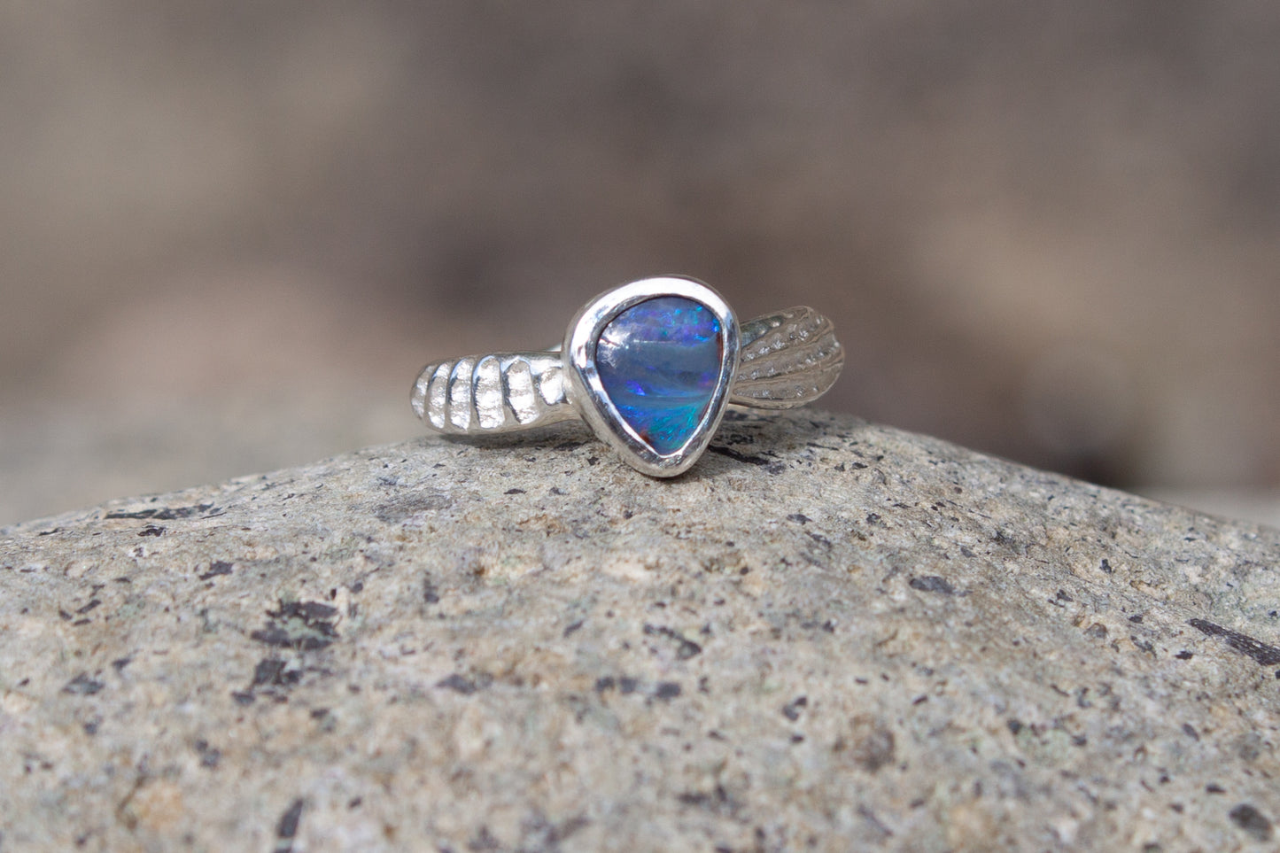 Opal Ring Blue Galaxy