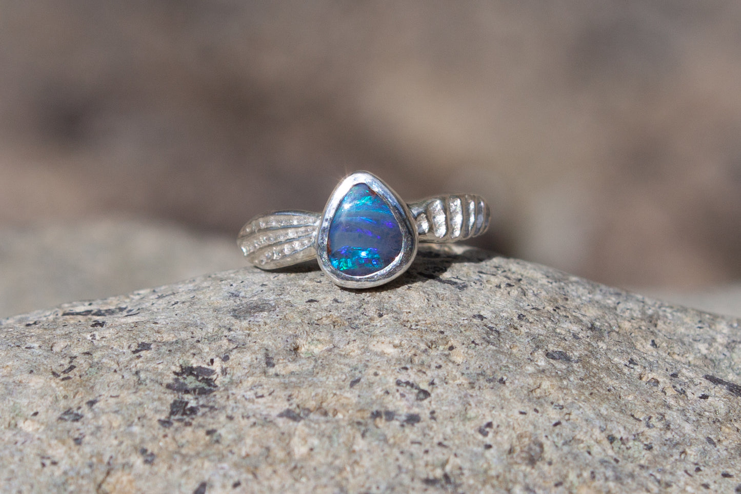 Opal Ring Blue Galaxy