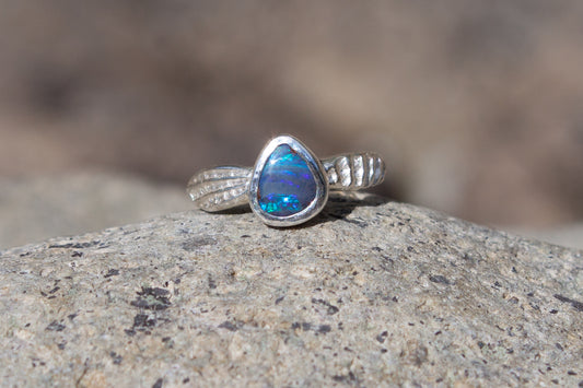 Opal Ring Blue Galaxy