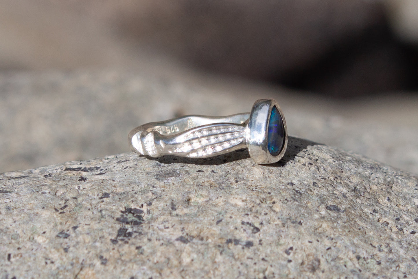 Opal Ring Blue Galaxy
