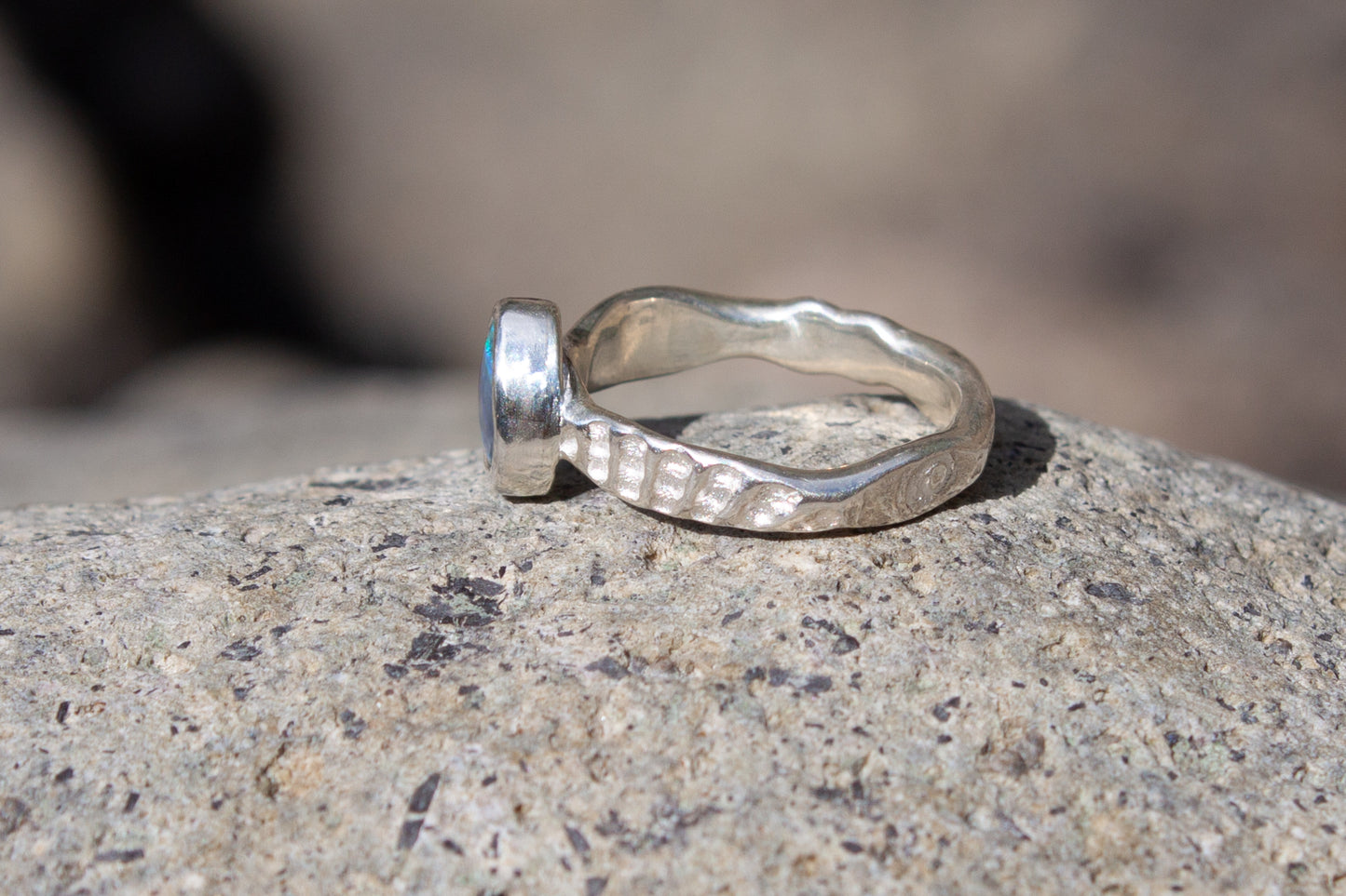 Opal Ring Blue Galaxy