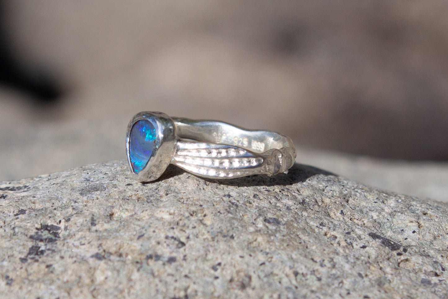 Opal Ring Blue Galaxy