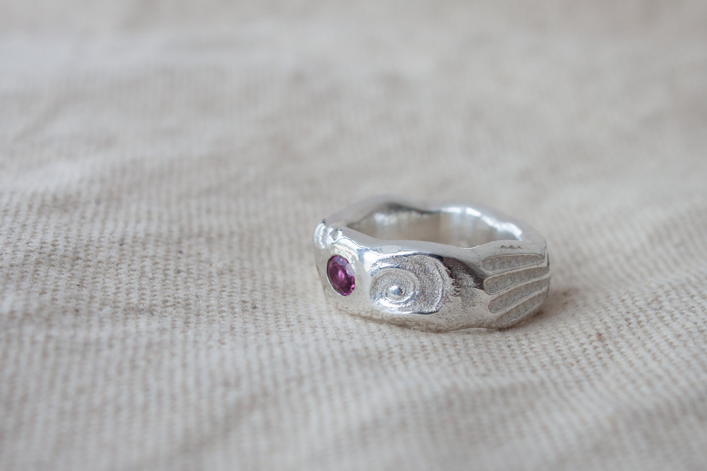 Seabed Ring Rhodolite Garnet