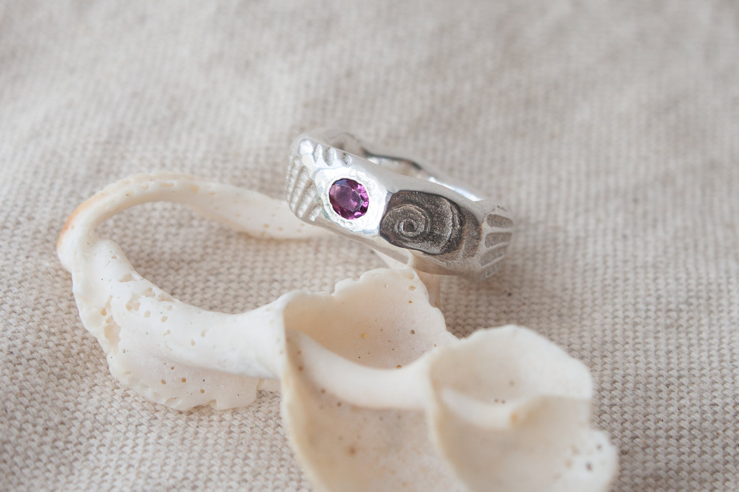 Seabed Ring Rhodolite Garnet