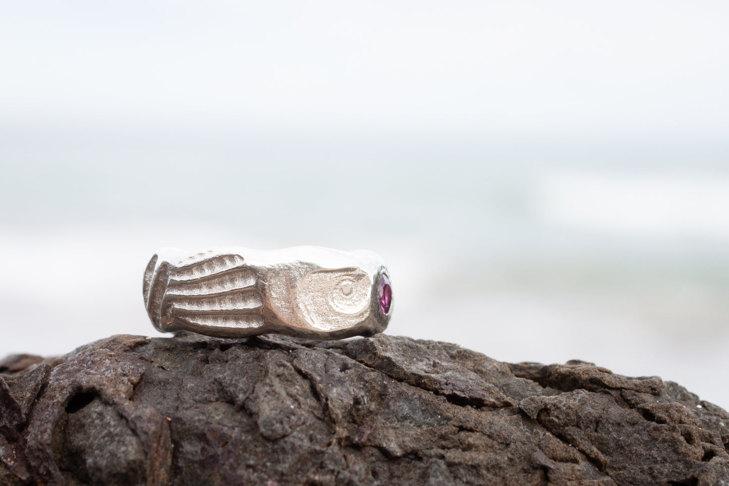 Seabed Ring Rhodolite Garnet